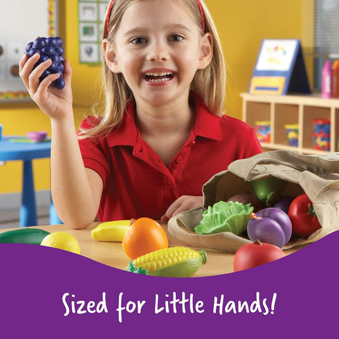 17 18 Multicolor,8 9 Learning Resources Fresh Picked Fruit And Veggie Tote, Piece, Age months+, L x W