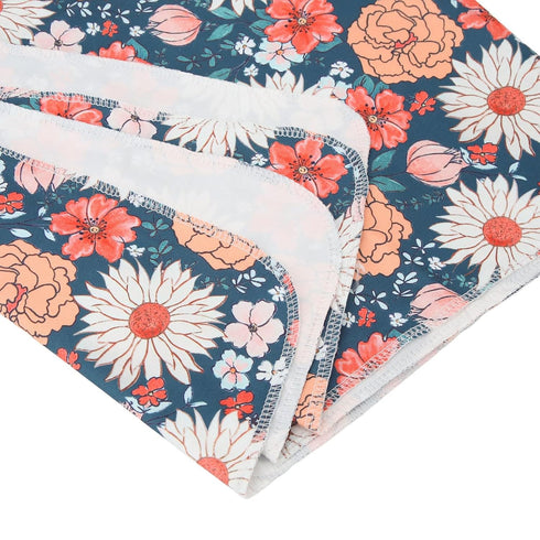 Set Cozy 4) Vibrant Floral Print Newborn Swaddle Blanket with Hat and Headband, and Breathable, for Boys and Girls