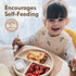 100% 3 Pack Moonkie Suction Plates for Baby | Silicone BPA-Free Baby Plates with Lids and Food Cover | Divided Design |
