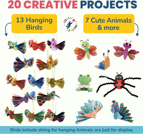 6-10 20 DIY Zig Zag Origami - Beginner Origami & EVA Foam & Paper Craft Kit for Kids Yrs - Boys & Girls Build Hanging