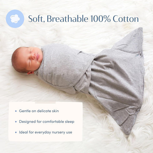 100% (12-18 lbs) SleepingBaby Zippy Swaddle - Cotton Newborn Swaddle Transition Wearable Blanket with Bottom Zipper