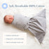 100% (12-18 lbs) SleepingBaby Zippy Swaddle - Cotton Newborn Swaddle Transition Wearable Blanket with Bottom Zipper