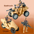 Army Men Action Figures Playset with Military Vehicles, Toys for Kids Boys Girls, Age 6-10, Includes Boats & Pistol