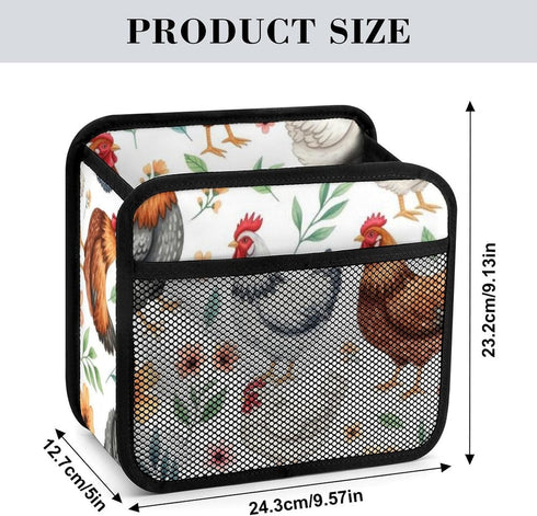 PPIKTC Spacious Hanging Auto Seat Organizer with Ventilated Mesh Pockets for Wet Wipes and Baby Supplies, Chicken