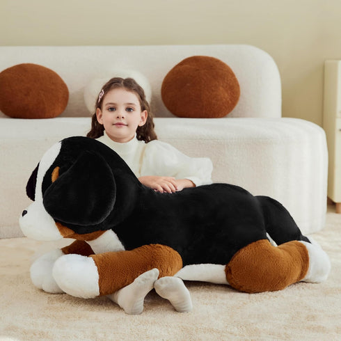 IKASA Giant Bernese Mountain Dog Stuffed Animal Plush Toy, Big Jumbo Soft Toy, 30" Huge Size Cute Fluffy Plushie, Gifts