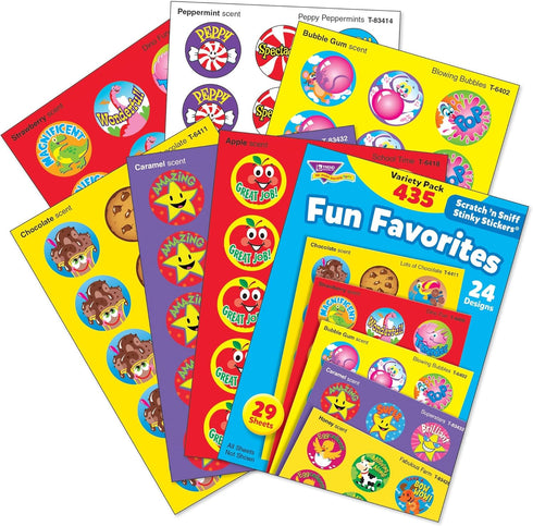 Trend Enterprises Fun Favorites, Scented Scratch 'N Sniff Stinky Stickers, 24 Designs, 29 Sheets