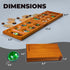 2-Player Set 56 Mancala Board Game with Magnetic Lock Classic Folding Game Wooden Mancala with Glass Pebbles Mancala