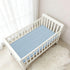 CZXW 52" 28" Blue White Stripes Crib Sheets Fitted x Natural Cotton Soft & Breathable for Baby Crib Mattress