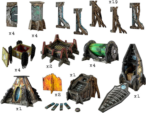 Modular Tabletop 3D Gaming Sci-Fi Terrain - Perfect for 28mm-35mm Miniatures - No Painting Required
