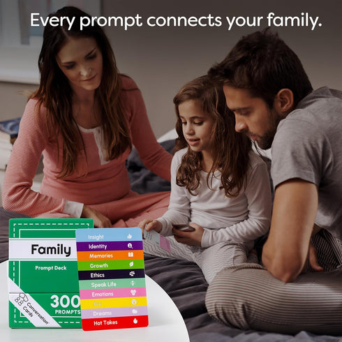 Conversation Cards Pack 300 Family | Open-Ended Questions and Conversation Starters | Cards to Ignite Deeper