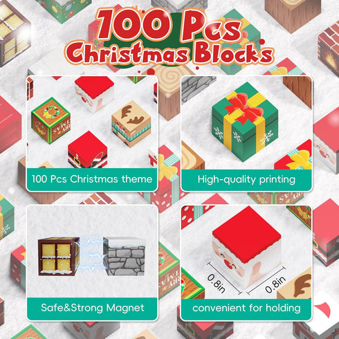 100PCS 3 4 5 6 7 8 9 10 Magnetic Blocks, Magnetic Building Block Cubes, STEM Montessori Sensory Toys for Kids Boys