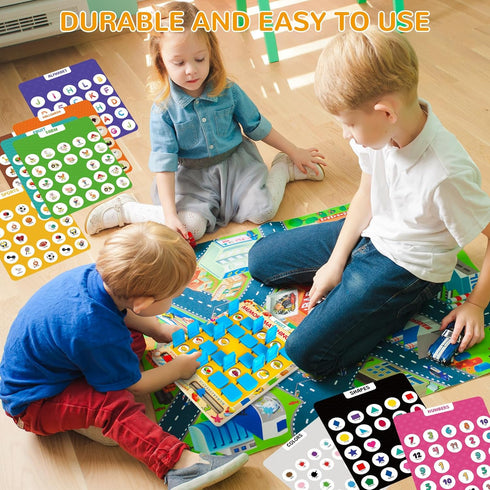 3 4 5 6 7 8 Matching Memory Game for Kids Age Year Old, Travel Toy for Boys Girls, Wooden Board Game, Road Trip