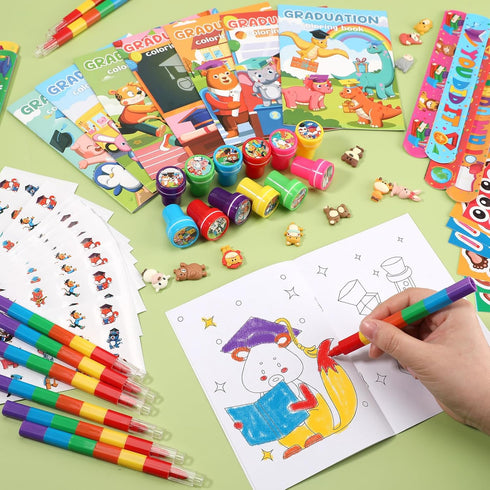 192 Set BenLouis Pcs Graduation Party Favors for Kids Preschool Kindergarten Classroom Gifts Prize Coloring Books Bulk