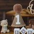 1st Boho Nude Birthday Highchair Wood Bead Tassel Garland Conical Cap Wooden Cake Topper For Boys
