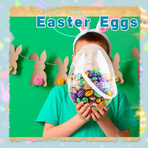 Restroma 12 Inch/ 10 inch/ 8 inch 3/4/ 8/9/ 12 (9 (10 Inch)) Giant Clear Plastic Easter Eggs Fillable Pcs Jumbo