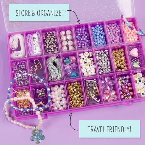STMT DIY Glitz ‘N Disco Jewelry Case, Makes Over 15 Accessories, Includes Disco Beads for Girls Jewelry Making
