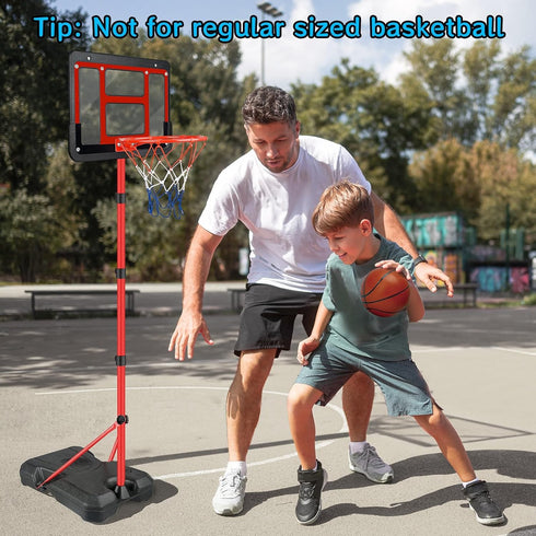 Boys Toy Gifts for 3-8 Years Old, Adjustable Height Kids Basketball Hoop 3.5FT-6.2FT, Indoor Outdoor Game Gifts