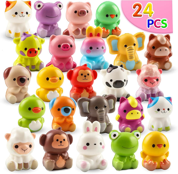 Party Favors for Kids, 24PCS Animal Squishy Toys, Goodie Bag Stuffers, Birthday Gifts for Boys & Girls