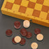 48 Pieces Wooden Checkers 1.06 Inch with Stackable Ridge in Drawstring Storage Pouch
