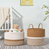 (20"x13"),Woven KAKAMAY Large Blanket Basket Baskets for storage Baby Laundry Hamper, Cotton Rope Blanket Basket