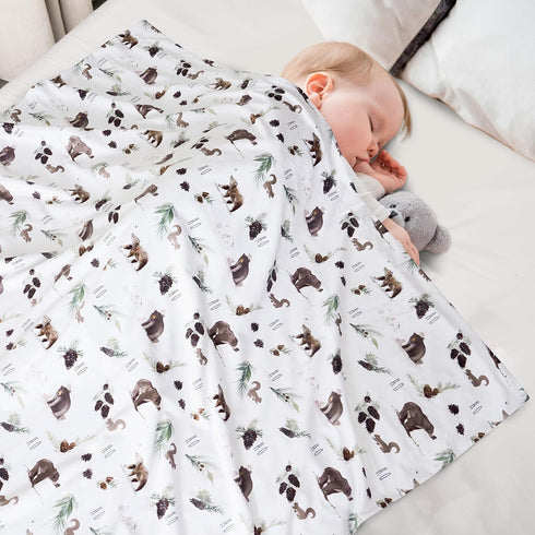 david's kids Minky Baby Blanket for Boys Girls Neutral, Soft Lightweight Micro Fleece Blanket with Double Layer, Dotted Backing, Receiving Blanket for Newborns, 30x40 Inches, Animals by david's kids