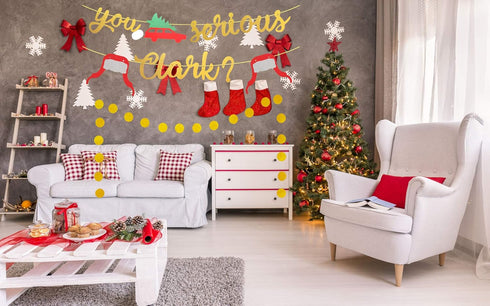 You Serious Clark Glitter Christmas Party Decorations - National Holiday Xmas Vacation Banner