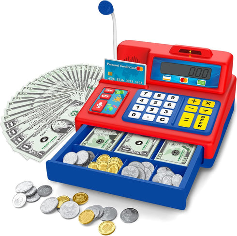 Bstoyder Calculator Cash Register Toy Gift for Kids Age 3, 4, 5,