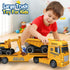 3 4 5 6 7 25" Bstoyder Toddler Boy Toys for Years Kids, Semi Construction Carrier Truck Toy with Excavator and Dump