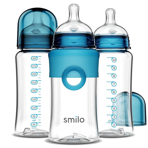 Smilo Baby Bottle Set with Stage 0 Slow Flow Anti Colic Nipple,