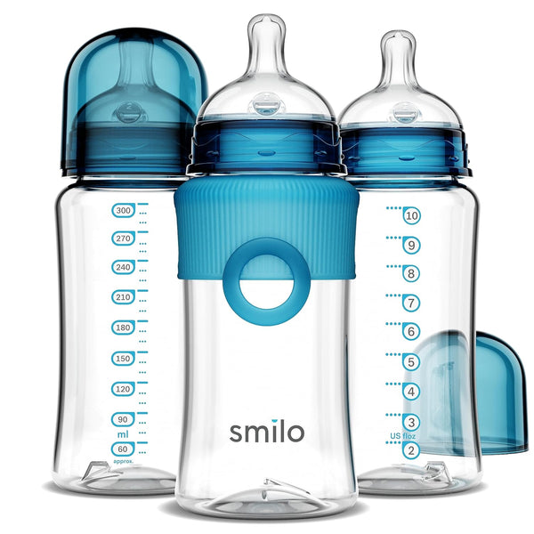 Smilo Baby Bottle Set with Stage 0 Slow Flow Anti Colic Nipple,