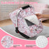 Car Seat Cover Baby Girls, Mink Dot Carseat Covers for Newborn with Breathable Mesh and Sun Shade Window, Warm Stretchy