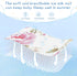 SyXIOP 28" 52" Romantic Blue and Pink Roses Cooling Baby Mattress Cover x Ultra Soft Crib Bumper Pads for Baby&Toddler