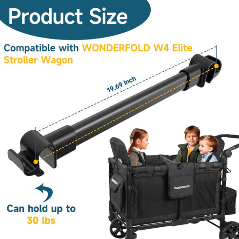 W4 (4 W4 Forward-Facing Bus-Style Seating Upgrade Stroller Wagon Support Bar Compatible with Wonderfold Elite/Luxe