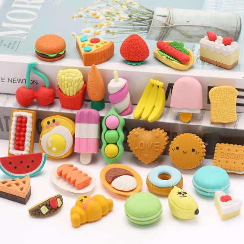 Mr. Pen Food Erasers, 30Pcs Take Apart Fun Erasers for Kids, Mini Puzzle Erasers for Kids, Easter Egg Fillers