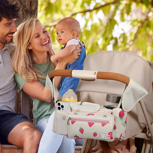 Universal Stroller Organizer with Insulated Cup Holders and Detachable Phone Bag,Stroller Caddy Fits for Stroller