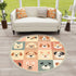 DNEWYNPABV 4 Round Boho Rug Cute Dogs for Kids and Baby Animals Nursery Poster for Greeting Cards Area Rug Linen Rug