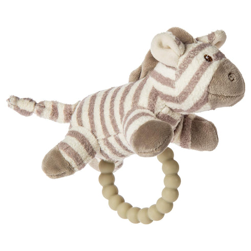 Mary Meyer Afrique Teether Baby Rattle - 5-Inches, Zebra