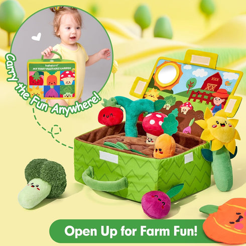 6-12 6 9 hahaland Baby Toys Months - Fruits Vegetables Garden Plant Plush - Month Old Toys Montessori Sensory Toy