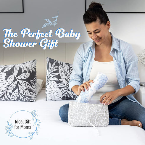 Set Luxury Baby Bath & Swaddle The for New Parents - Light Blue