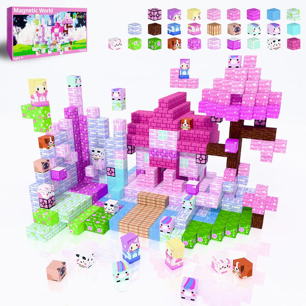 Caiuiyda 150PCS Magnetic Building Blocks for Kids 0.8in Strong Magnet Tiles Set, Safe