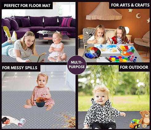 51" 46" Splat Mat for Under High Chair - Splash Mat | Large x Size | Washable & Water Resistant | Avoid Messes |
