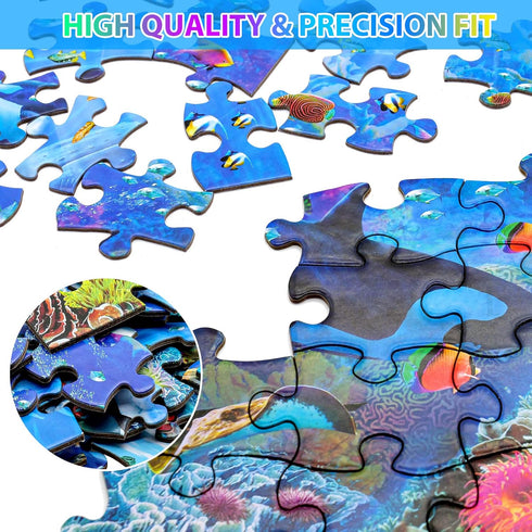 Puzzles for Kids Ages 4-10 - Underwater Scene - 100 Pieces Jigsaw Puzzle for Learning Educational Fun