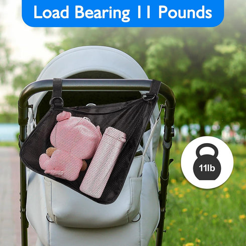 Cozy 2PCS) Stroller Side Bag - Bike/Stroller Organizer, Hook & Loop Easy Attach - Mesh Design, Non-Slip Straps, mom