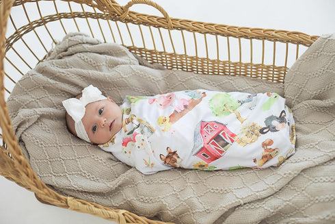 Cozy, Buttery Soft Stretchy Baby Swaddle Blanket for Newborns & Infants Breathable, Lightweight Wrap Gender Neutral