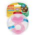Nuby Silicone Teethe-eez Teether with Bristles, Hygienic Case, Pink