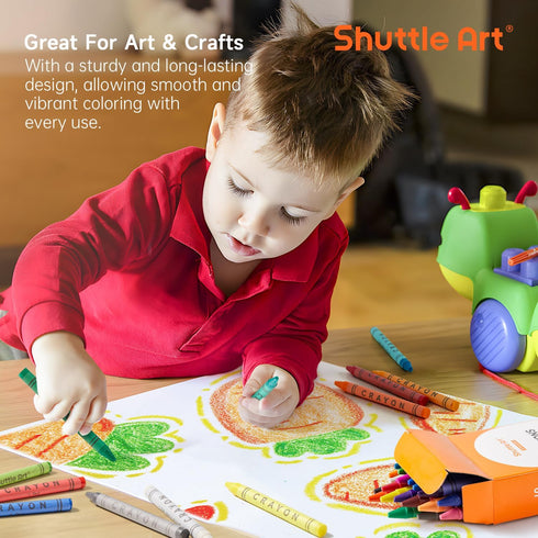 Set 40 24 960 Count Shuttle Art Crayons Bulk - Boxes of Assorted Colors, Durable & Non-Toxic Teacher-Quality Crayons