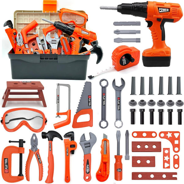 Kids Tool Set 48 Piece Toddler Tool Set with Electronic Toy Drill&