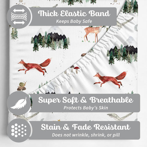 Pack Pack (38x26), 2-Pack and Play Sheets Fitted, Mini Crib Sheets for Graco N Play Playard Ultra Soft Organic Cotton