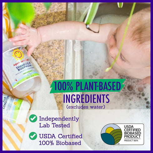 Set 100% Set 19oz 8.5oz California Baby Super Sensitive Baby Shampoo and Conditioner | Plant-Based Baby Bath |