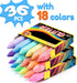 36 PCS Sidewalk Chalk for Kids, 18 Colors Nontoxic Washable Bulk for Outdoor Painting on Chalkboard